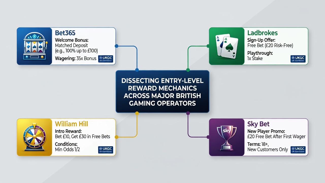 Comparison chart of reward mechanics at British betting sites