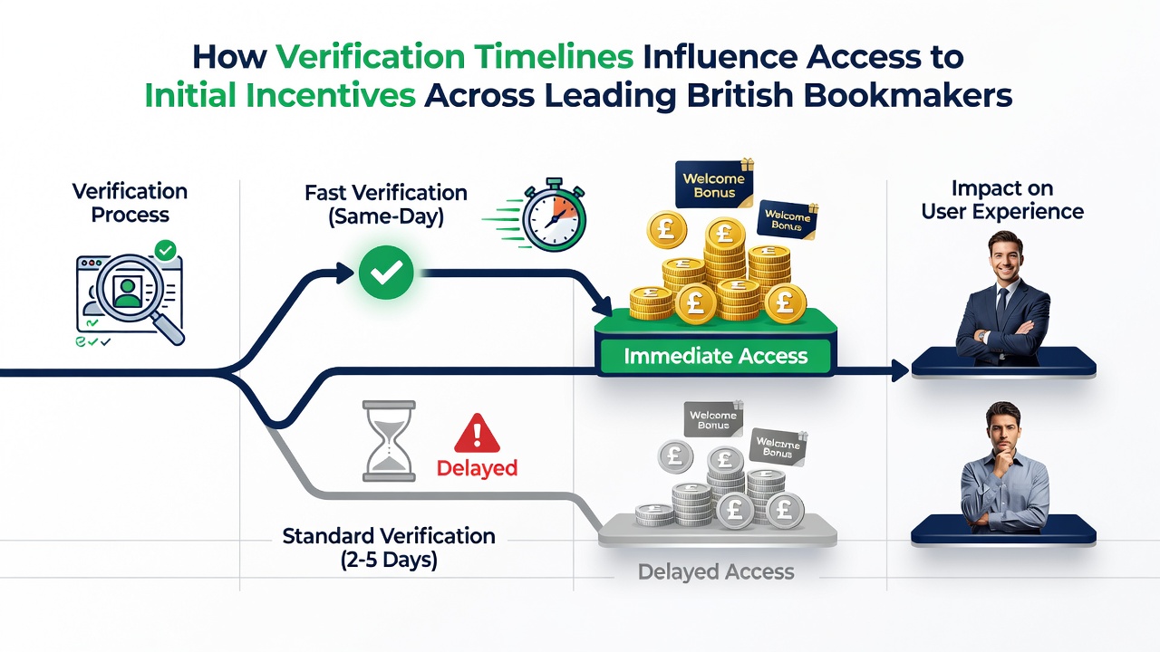 Chart displaying average verification times and bonus claim rates at UK bookmakers
